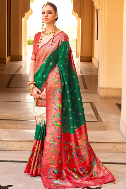 Beautiful Paithani Printed Work Saree – Art Silk