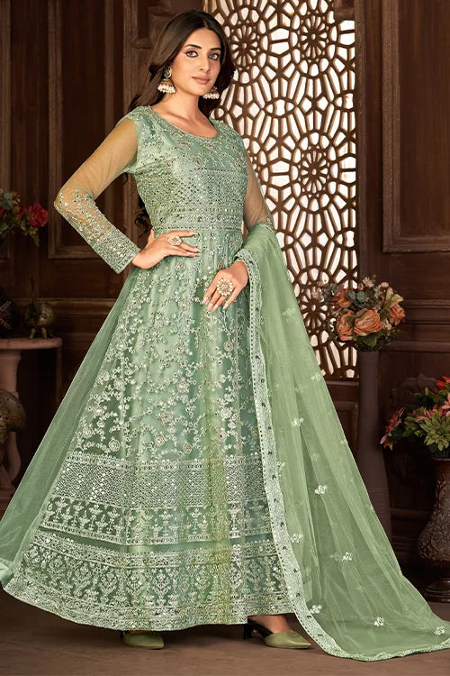 Party Wear Dori And Sequins Embroidered Work Dress