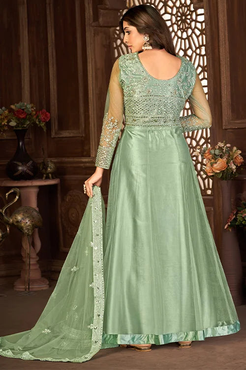 Party Wear Dori And Sequins Embroidered Work Dress
