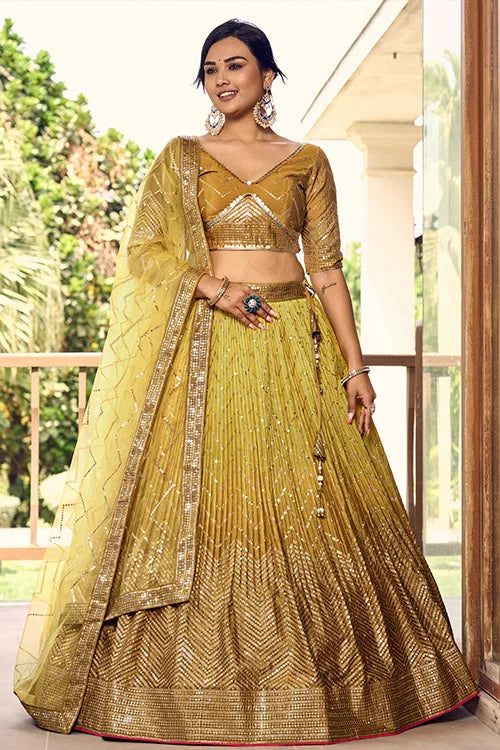 Party Wear Lehenga Choli Sequins Embroidery Work For Womens