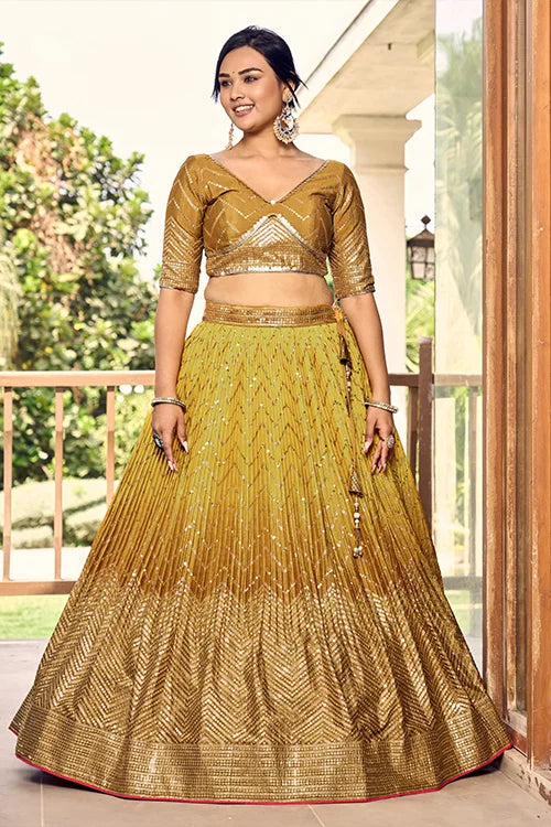 Party Wear Lehenga Choli Sequins Embroidery Work For Womens