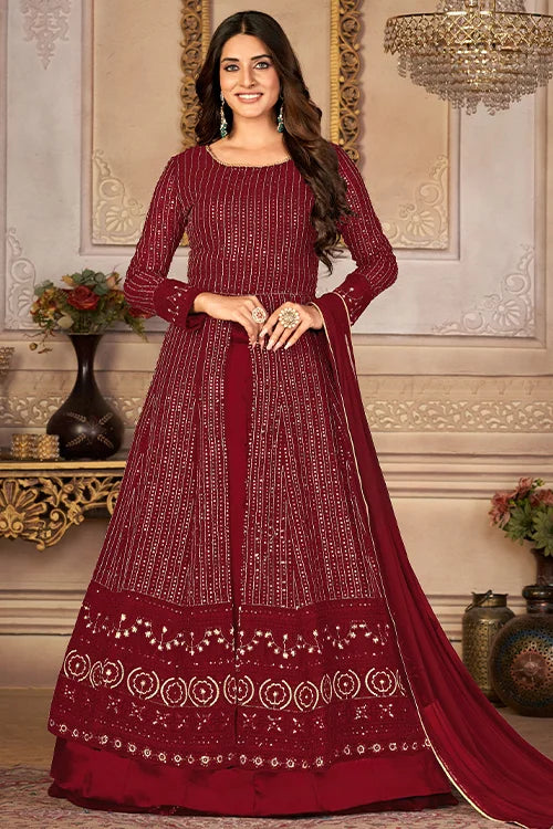 Party Wear Stylish Fox Georgette Sequins Embroidered Dress