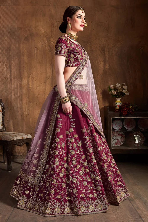 Party Wear Women New Collection Lehenga Choli Maroon Colour