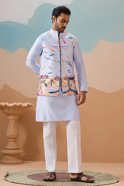 Sky Exclusive Wedding Wear Koti Kurta Pair with Mens Wear