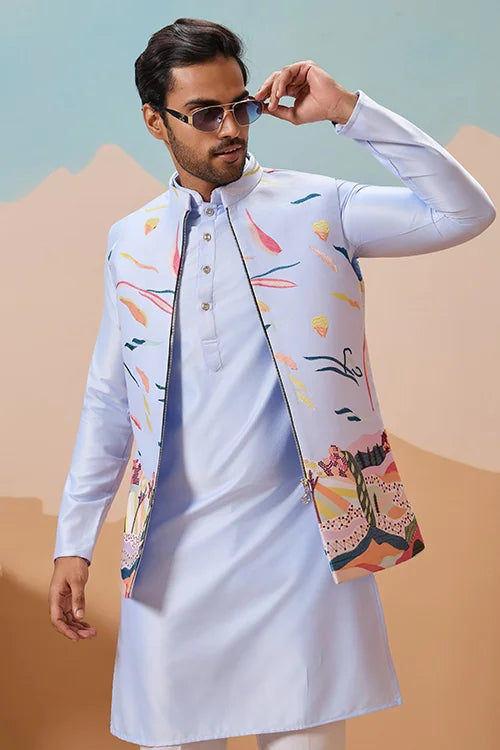 Sky Exclusive Wedding Wear Koti Kurta Pair with Mens Wear