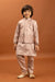 Wedding Special Peach Mirror Work Koti Kurta for Boys