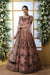 Peach Net Fabric Full Embroidered Stitched Anarkali Gown Collection