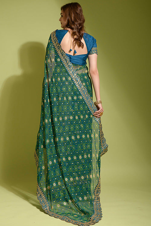 Gerogette Sequince Embroidered Work in Saree Collection