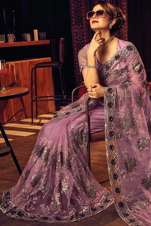 Unique And Different from Existing Brands Pink Saree.