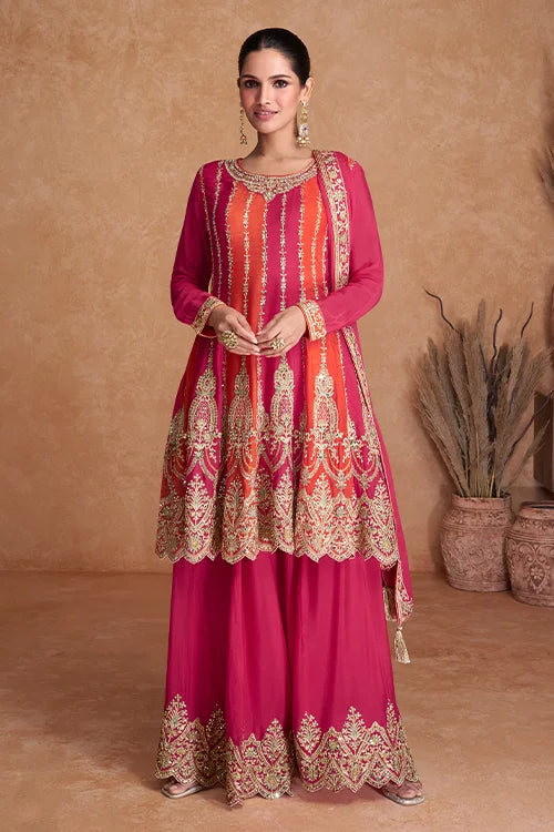 Latest Designer Wedding Pink Salwar Kameez With Dupatta
