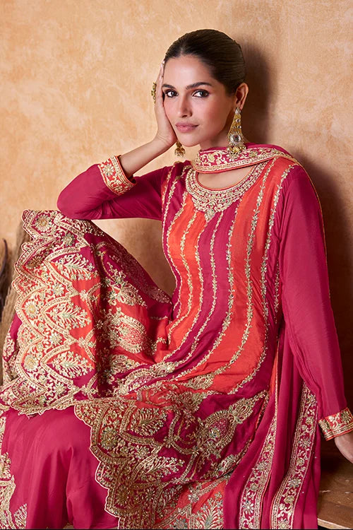 Latest Designer Wedding Pink Salwar Kameez With Dupatta