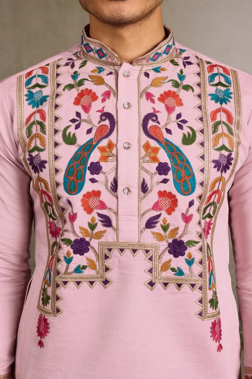 Pink Stylish Traditional Kurta for Mens Wear
