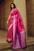 Pink Color Exclusive Satin Brasoo Handwoven Silk Luxury Saree