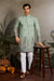 Embroidered Pista Green Wedding Kurta for Mens