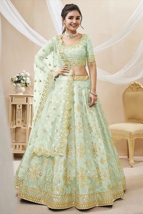 Pista Color Exclusive Designer Art Silk Ready to Wear Lehenga Choli