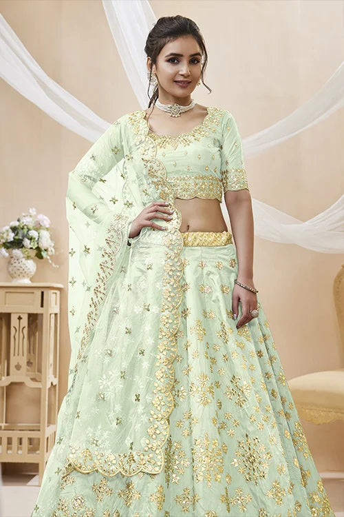 Pista Color Exclusive Designer Art Silk Ready to Wear Lehenga Choli