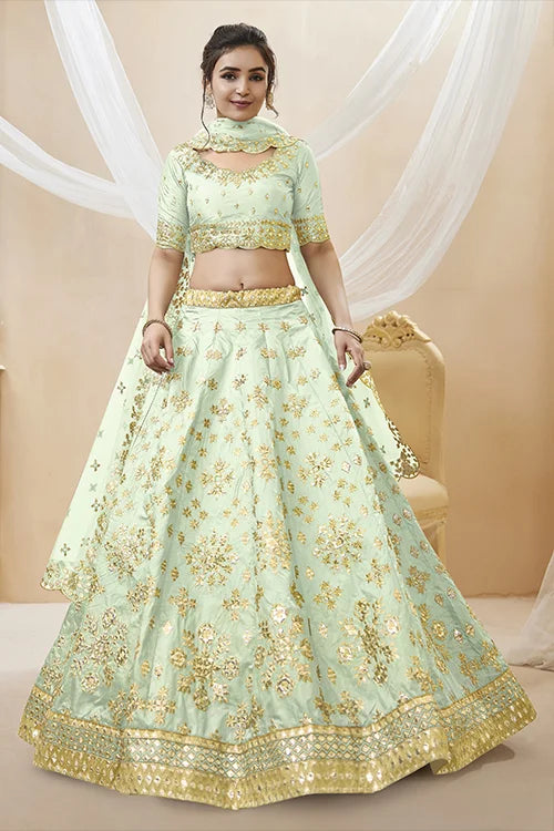 Pista Color Exclusive Designer Art Silk Ready to Wear Lehenga Choli