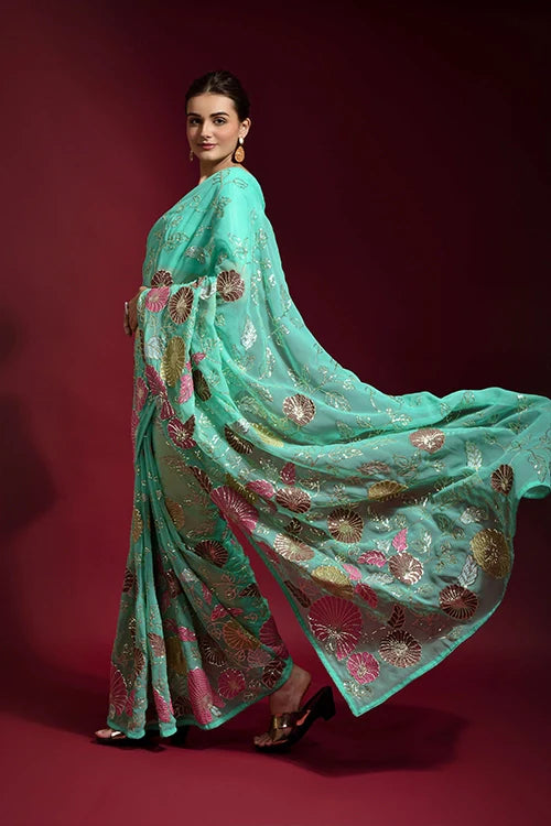 Buy Bollywood Designer Georgette Saree Online