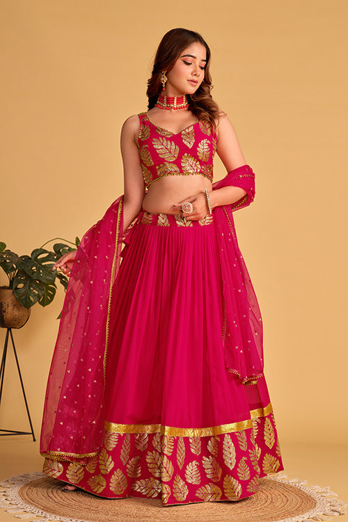 Pretty Pink Designer Wedding Wear Women Lehenga Choli Collection