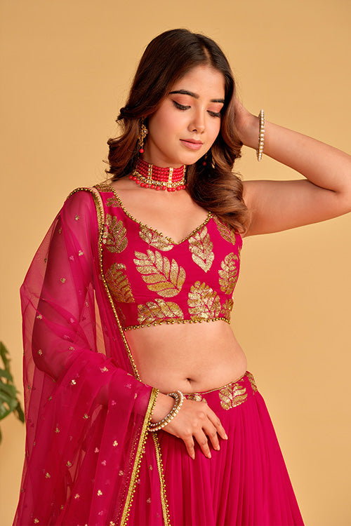 Pretty Pink Designer Wedding Wear Women Lehenga Choli Collection