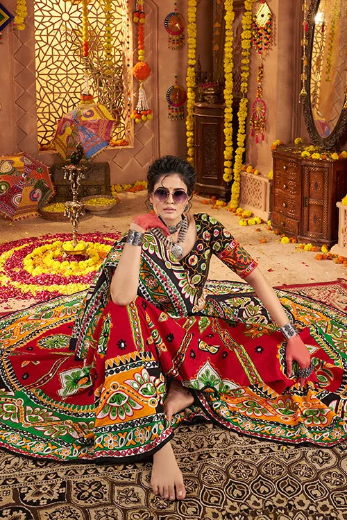 Stylish Maroon Cotton Chaniya Choli for Garba Night