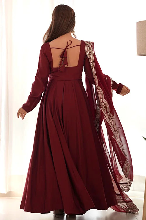 Ready to Wear Premium Pure Romansilk Anarkali Set with Dupatta