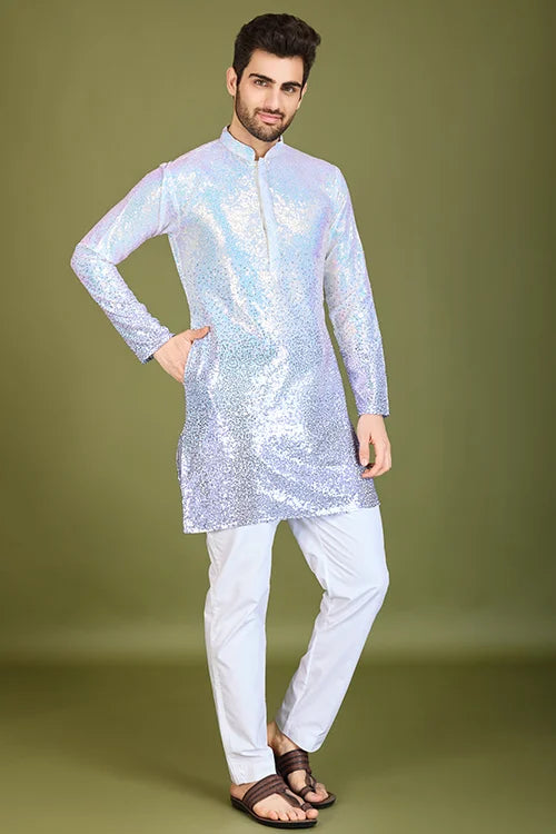 Wedding Designer Ombre Purple Kurta Designer Gents Kurta