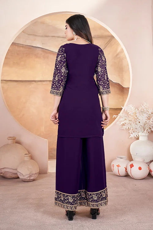 Purple Designer Embroidered Pakistani Designs for Suits