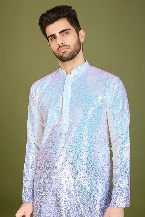 Wedding Designer Ombre Purple Kurta Designer Gents Kurta