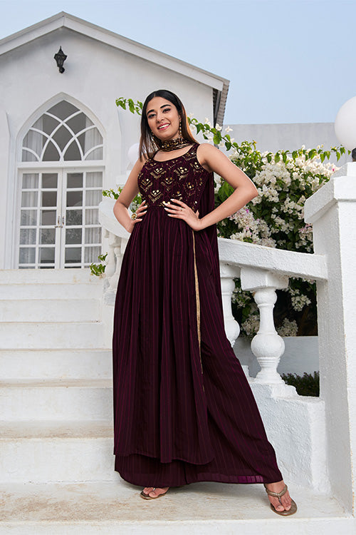 Georgette Thread And Sequins Embroidered Work Salwar Suit