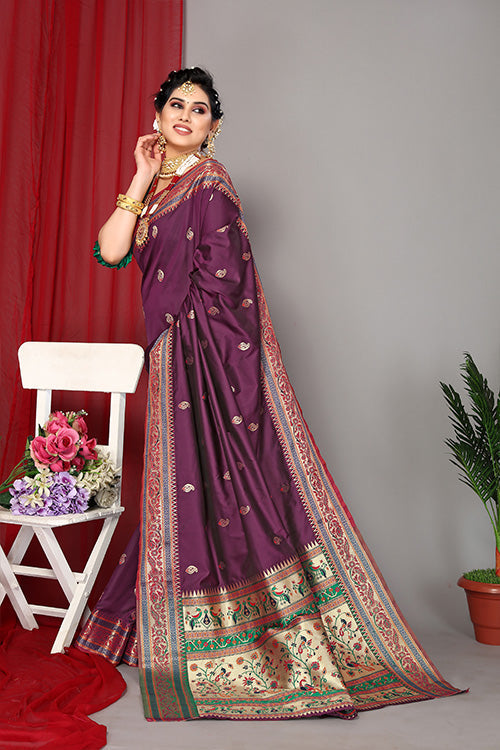 Blue Stylish Weaving and Lovely Paithani Silk Sarees