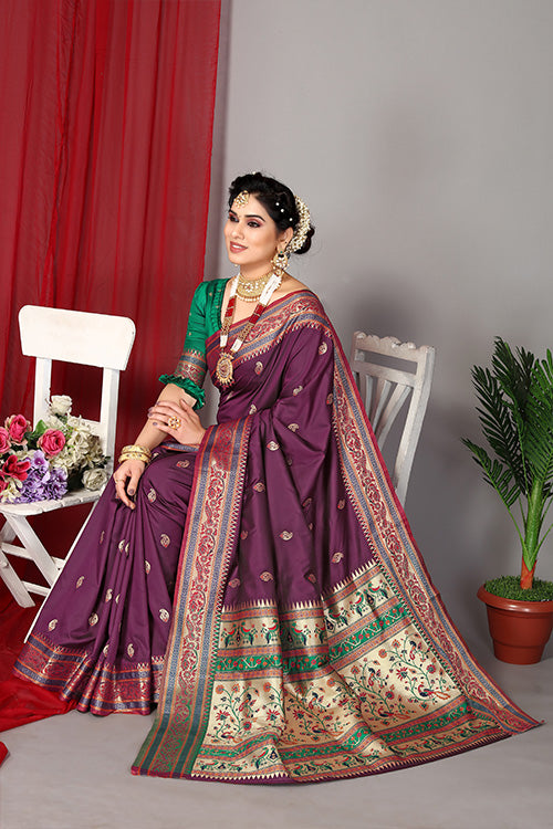 Blue Stylish Weaving and Lovely Paithani Silk Sarees