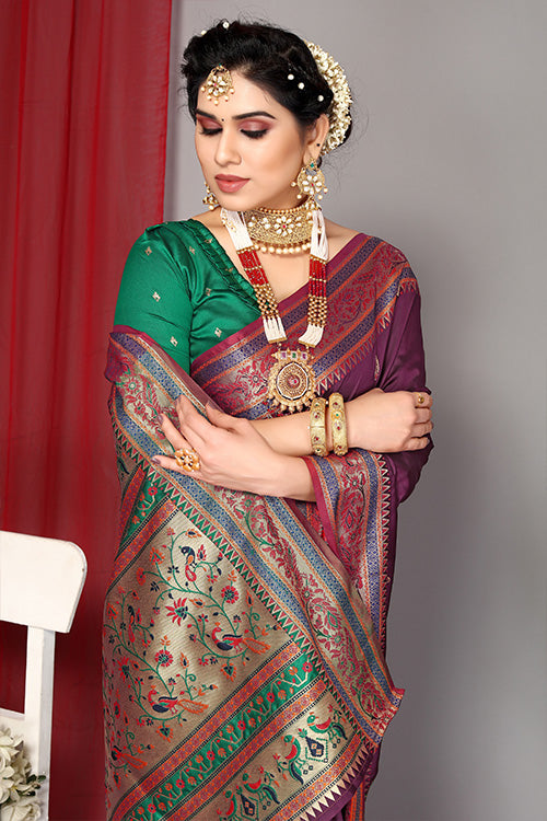 Blue Stylish Weaving and Lovely Paithani Silk Sarees