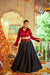 Maroon Gajji Silk Prined Work Navratri Crop-Top Skirt