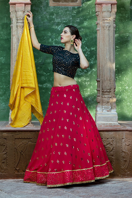 Rani Georgette Fancy Sequins Embellishments Work Lehenga Choli