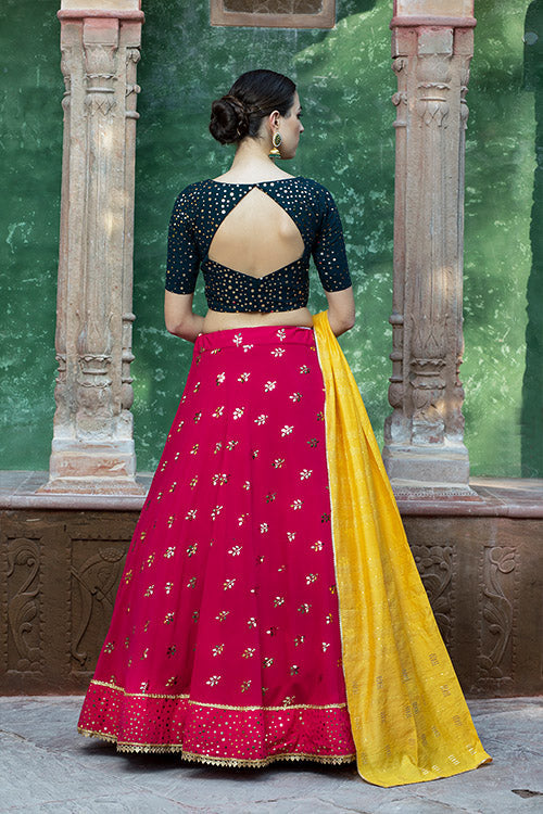 Rani Georgette Fancy Sequins Embellishments Work Lehenga Choli