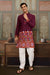 Navratri Wine Cotton Kurta for Mens with Pajama