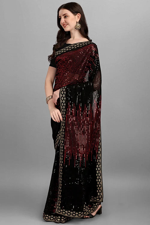 Buy Red Bollywood Designer Georgette Saree Online