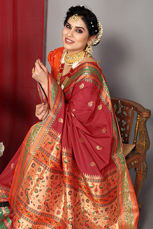 Blue Stylish Weaving and Lovely Paithani Silk Sarees