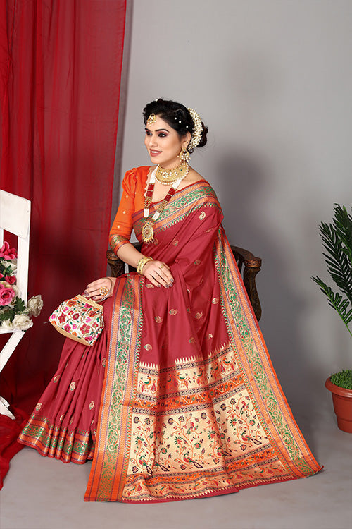 Blue Stylish Weaving and Lovely Paithani Silk Sarees