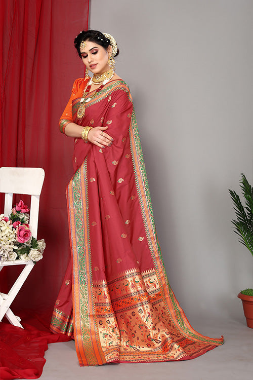 Blue Stylish Weaving and Lovely Paithani Silk Sarees