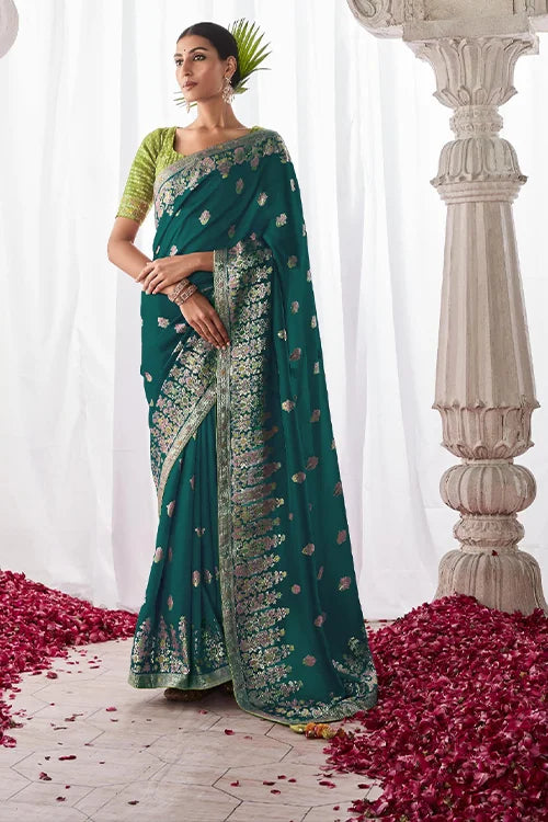 Festival Wear Collaction For Women Designer Saree With Fancy Blouse