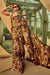 Satin Crepe Exclusive Tiger Russet Brown Digital Printed Saree Collection