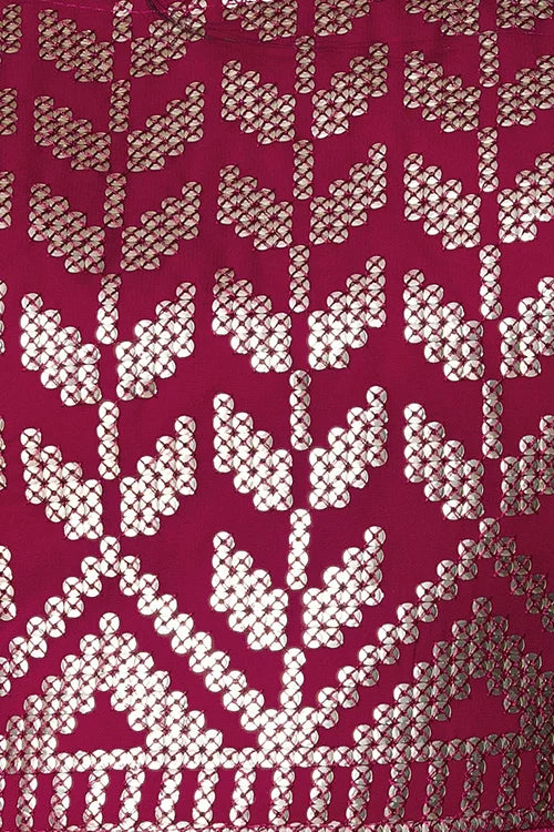 Dark Pink Georgette Lehenga Choli with Sequins Work