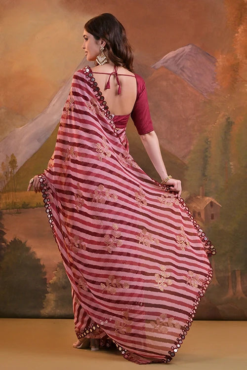 Bollywood Designer Maroon Georgette Saree Online