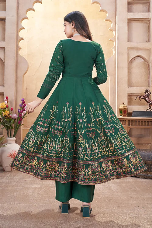 Shop Now Green Mirror Work Designer Salwar Suit