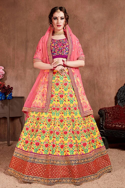 Shop The Latest Yellow Color Indian Lehenga Choli