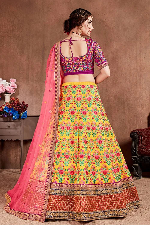 Shop The Latest Yellow Color Indian Lehenga Choli
