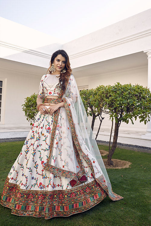 Silk Thread With Bridal Embroidered Lehenga Choli