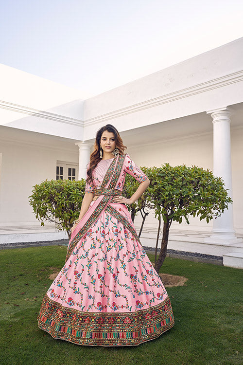 Silk Thread With Bridal Embroidered Lehenga Choli